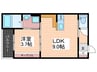 エクシア廿日市 1LDKの間取り