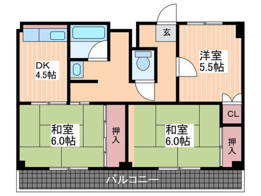 間取図 ビレッジハウス宮ヶ迫　1号棟