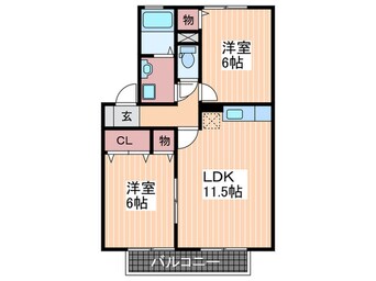 間取図 エソール長楽寺　Ｃ棟