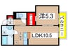カーサベルデ 1LDKの間取り