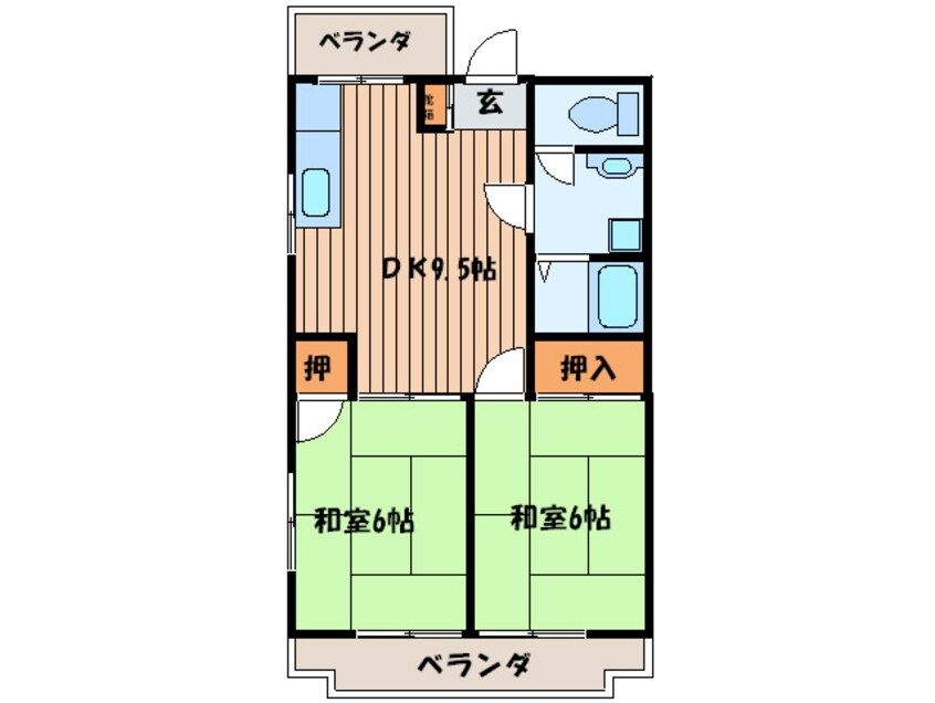 間取図 岡野Ⅱﾋﾞﾙ