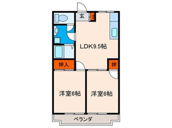 間取図 岡野Ⅱﾋﾞﾙ