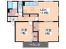 サント－ク東原Ｃ棟 2LDKの間取り
