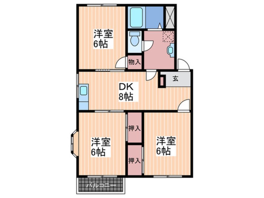 間取図 エルディム西本F