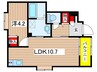 ルーツ祇園 1LDKの間取り