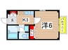 エスポワール貴船 1Kの間取り