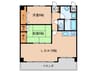 クレ－ル本田 2LDKの間取り