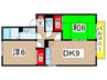 コンフォ－ル中筋 2DKの間取り