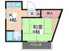 川辺451ビル 1Kの間取り