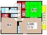 セジュ－ル友清　Ｄ棟 2LDKの間取り