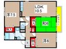 セジュ－ル友清　Ｆ棟 3LDKの間取り