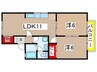 セジュール助信 2LDKの間取り
