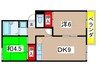 プレジールsukenobu　Ｂ棟 2DKの間取り