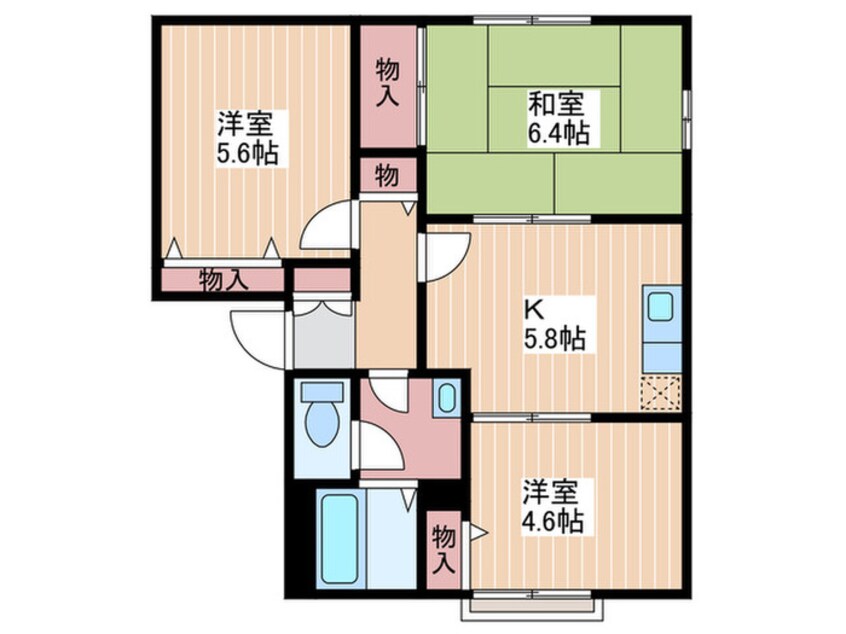 間取図 パークサイド・イズミ　E号館