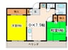 三篠・田中ビル 2DKの間取り