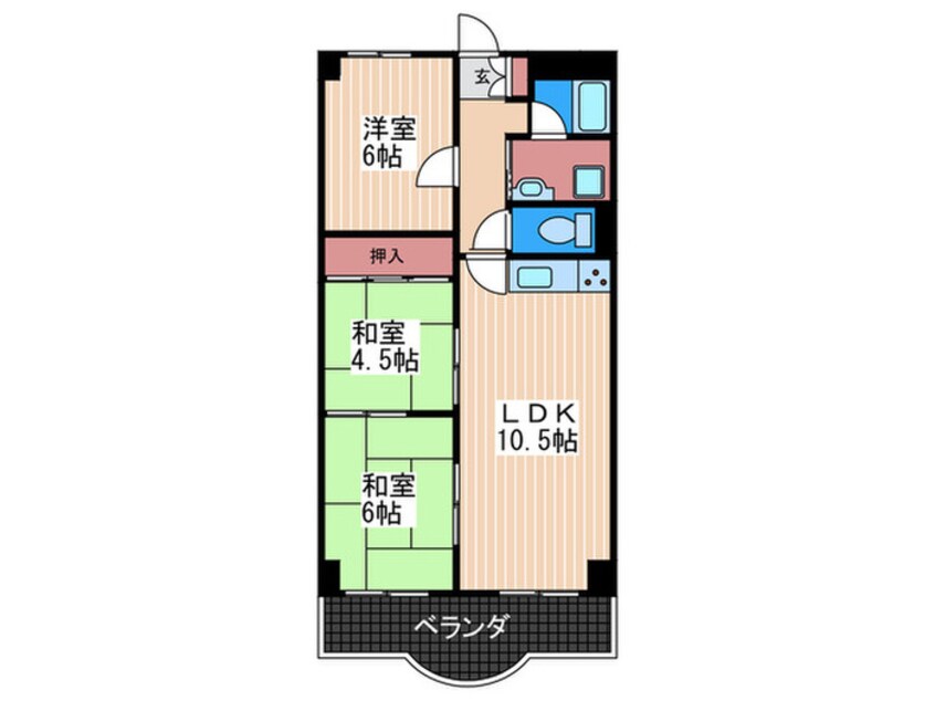 間取図 アームズ皆実