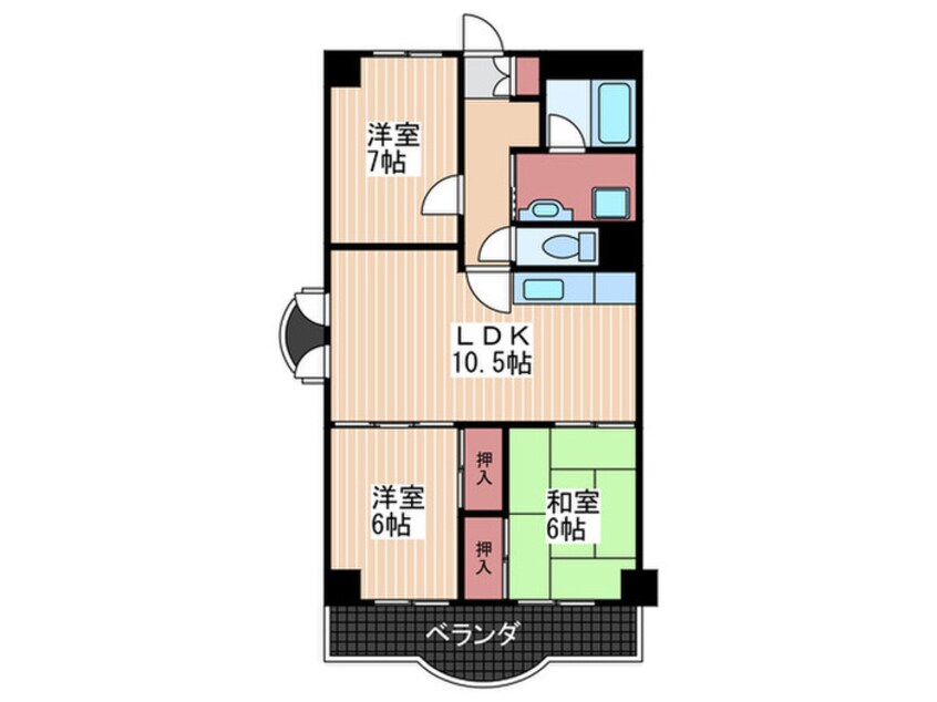 間取図 アームズ皆実