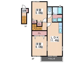 間取図 メゾンソレイユⅡ