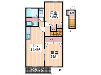 間取図 メゾンソレイユⅡ