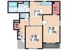クオーレ 2DKの間取り