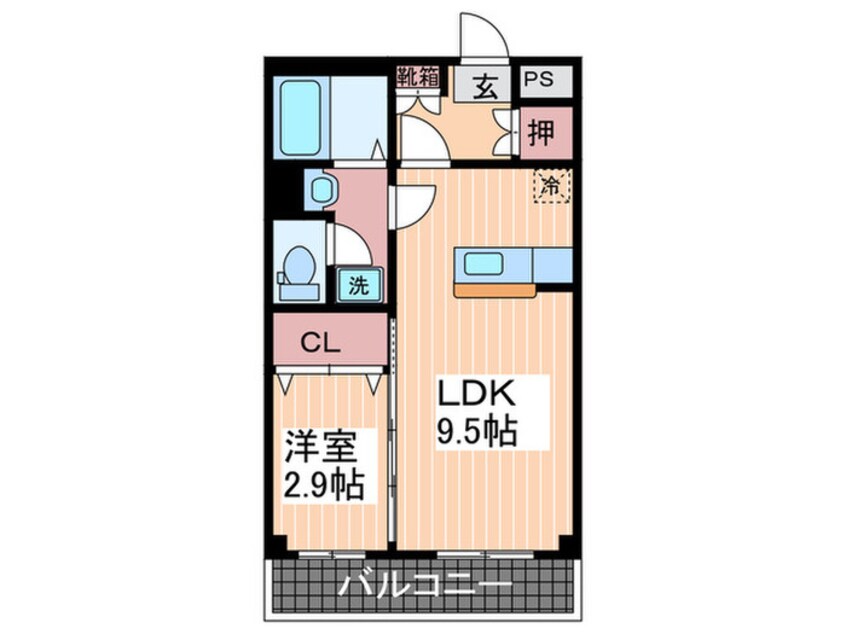 間取図 グランドゥ－ル渡