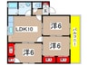 セジュ－ル波田 3LDKの間取り