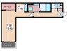 アレフガルド楽々園 1Kの間取り