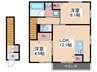 エルセージュB棟 2LDKの間取り