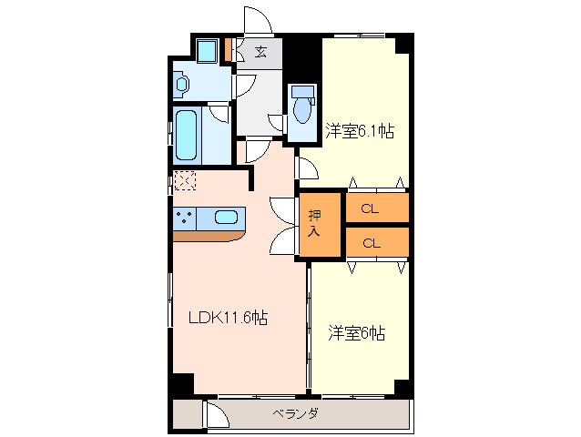 間取り図 Leben Glanz平和大通り