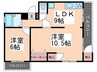 アズサコーポ 2LDKの間取り