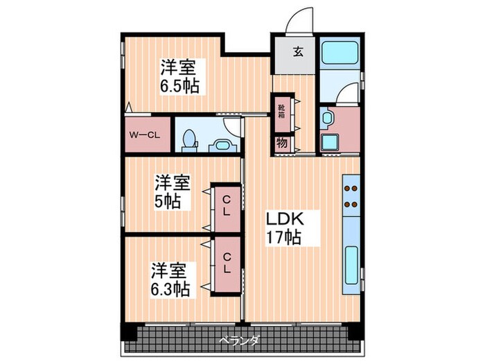 間取り図 Ｌｉｆｅｍｅｎｔ平和大通り