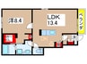 リバーサイド真倉　H 1LDKの間取り