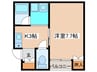 EBBA　VILLAGE 1Kの間取り