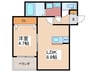 リタリッチ五番館 1LDKの間取り