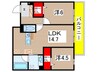 サンコートHIKARI 2LDKの間取り