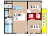 サンコートHIKARI 2LDKの間取り