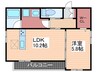VILLA HAKUYO 1LDKの間取り