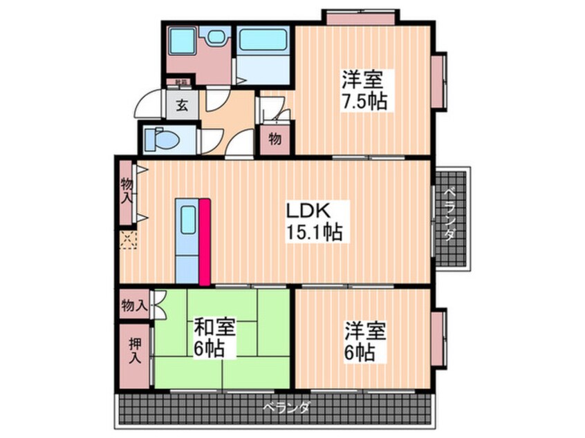 間取図 スカイビュ－高須台