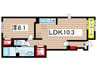 カーサ　ベル 1LDKの間取り