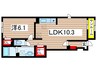 カーサ　ベル 1LDKの間取り