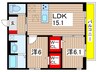 フェリーチェ西原 2LDKの間取り