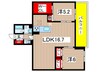 Clarus古市橋 2LDKの間取り