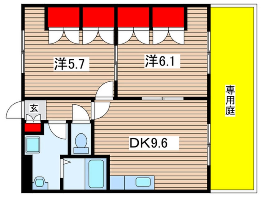 間取図 ラ・ヴィ－タ高取北Ⅱ