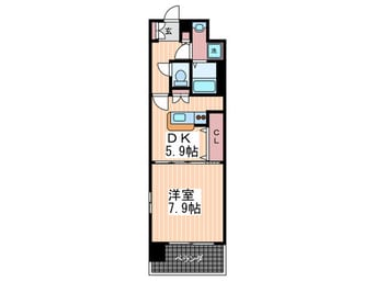 間取図 グラビスコート八丁堀(８０５)