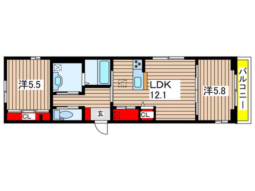 間取図 ボヌール祇園