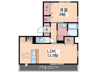 間取図 コーポラスヤナセⅢＢ棟