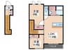ベルクレスト 2LDKの間取り