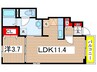 アイヴィ－クレスト 1LDKの間取り