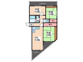 間取図 ウェッジコ－ポ坂田