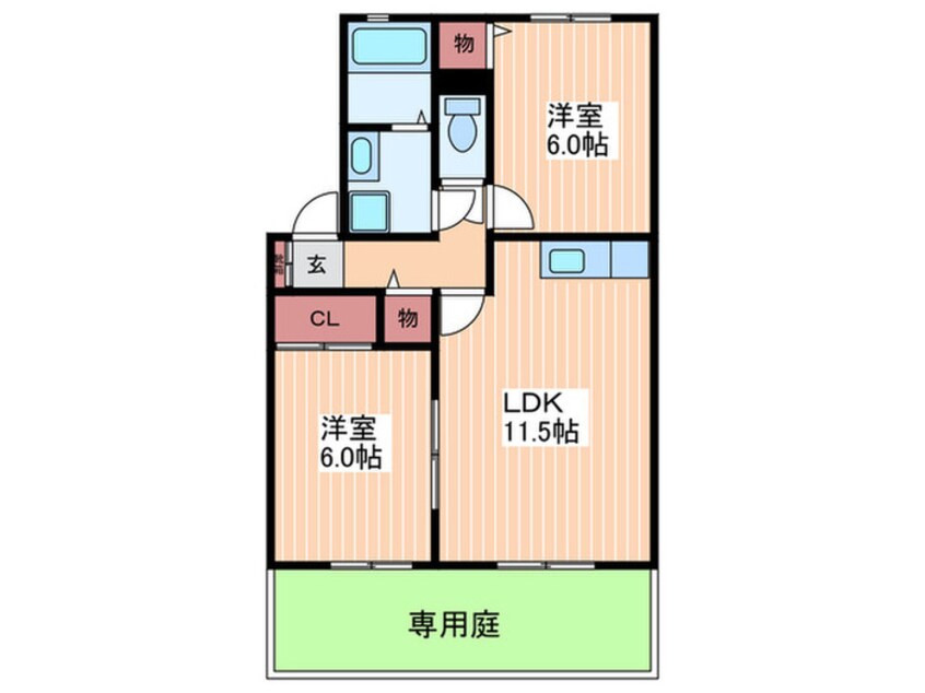 間取図 セジュ－ル安芸